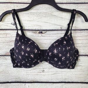 Victoria’s Secret Push-Up Bra 34D Black Floral